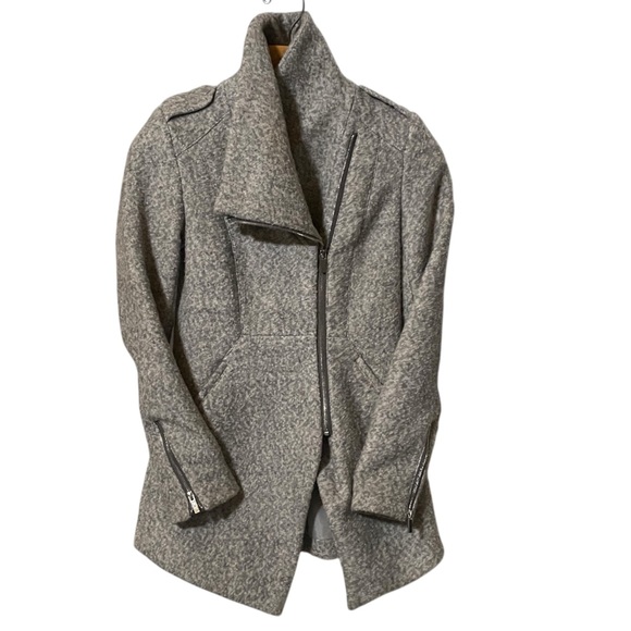 Dex Women's Gray Pea Coat Wool Blend Zip Front Pockets Women's Size XS - Picture 6 of 16